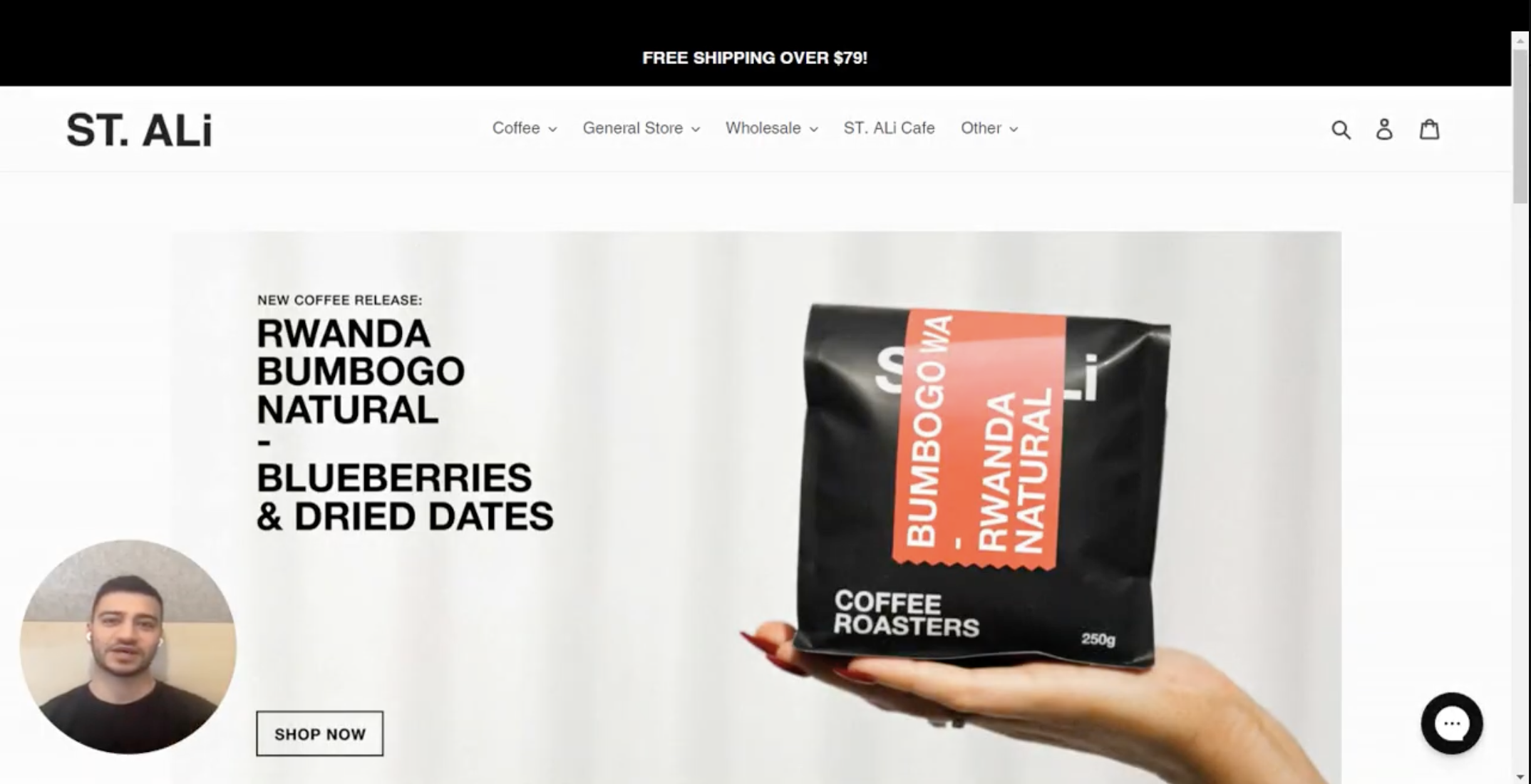 Loyalty Line presenter over a coffee brand prospect website